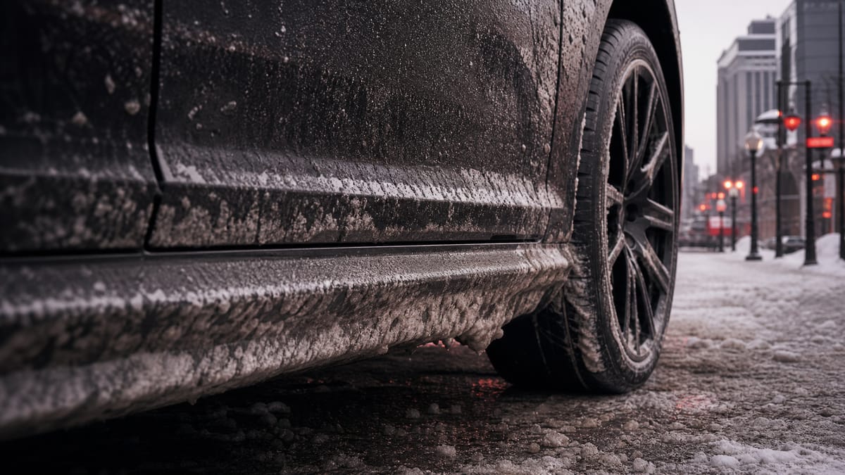 A detailer deep cleaning a car interior after winter